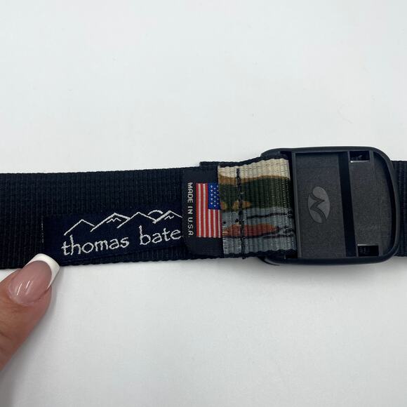 Thomas Bates Web Fishing Camping Scenery Belt Adjustable Lockbox USA Outdoors - Picture 6 of 6
